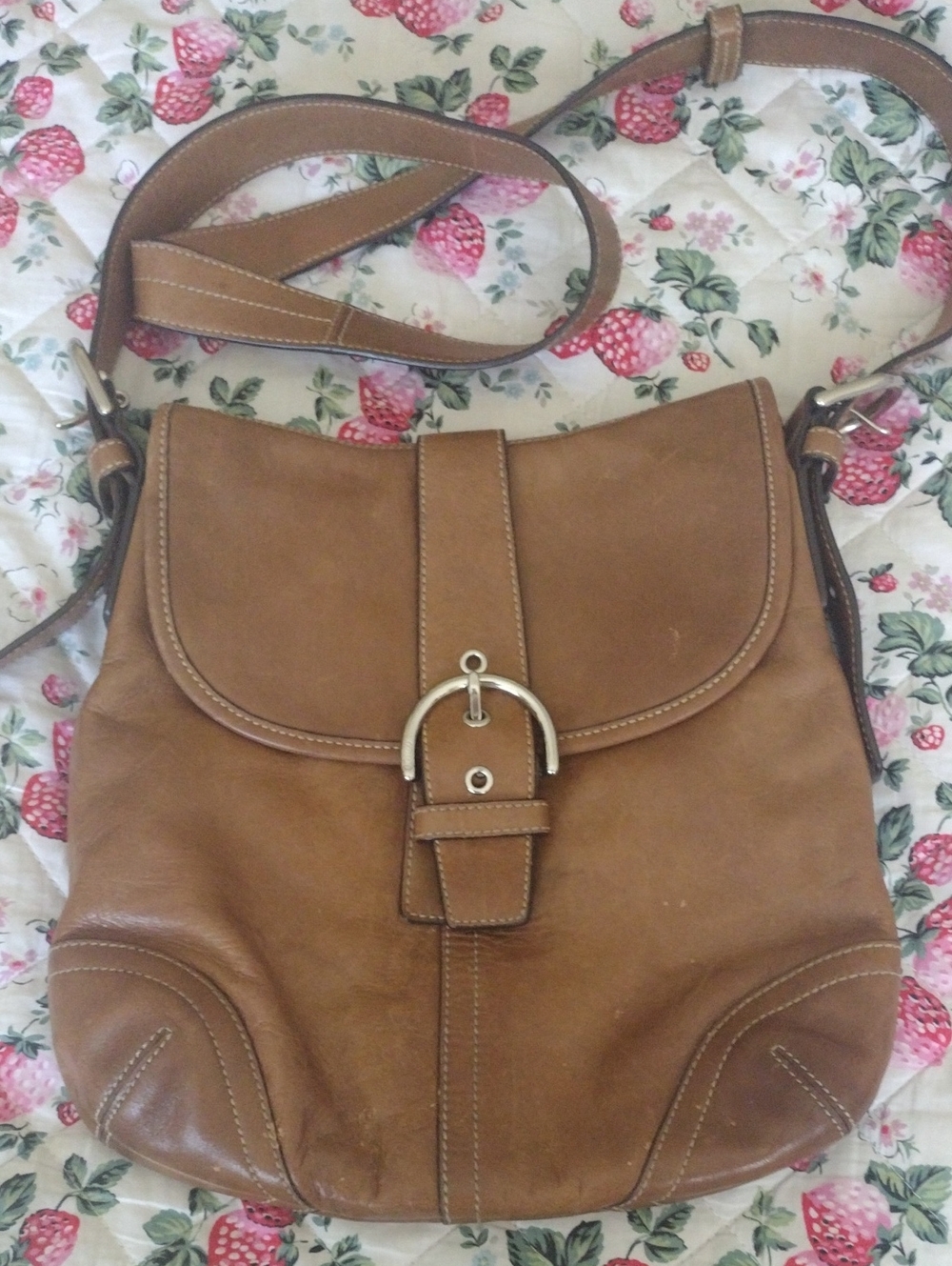 Coach Soho Tan Leather Crossbody Bag - Adjustable Strap